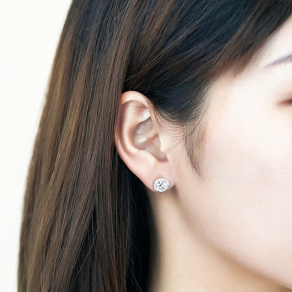 sterling silver jewelry - White Gold Earring Earrings SLM0009E-catalogue detail view