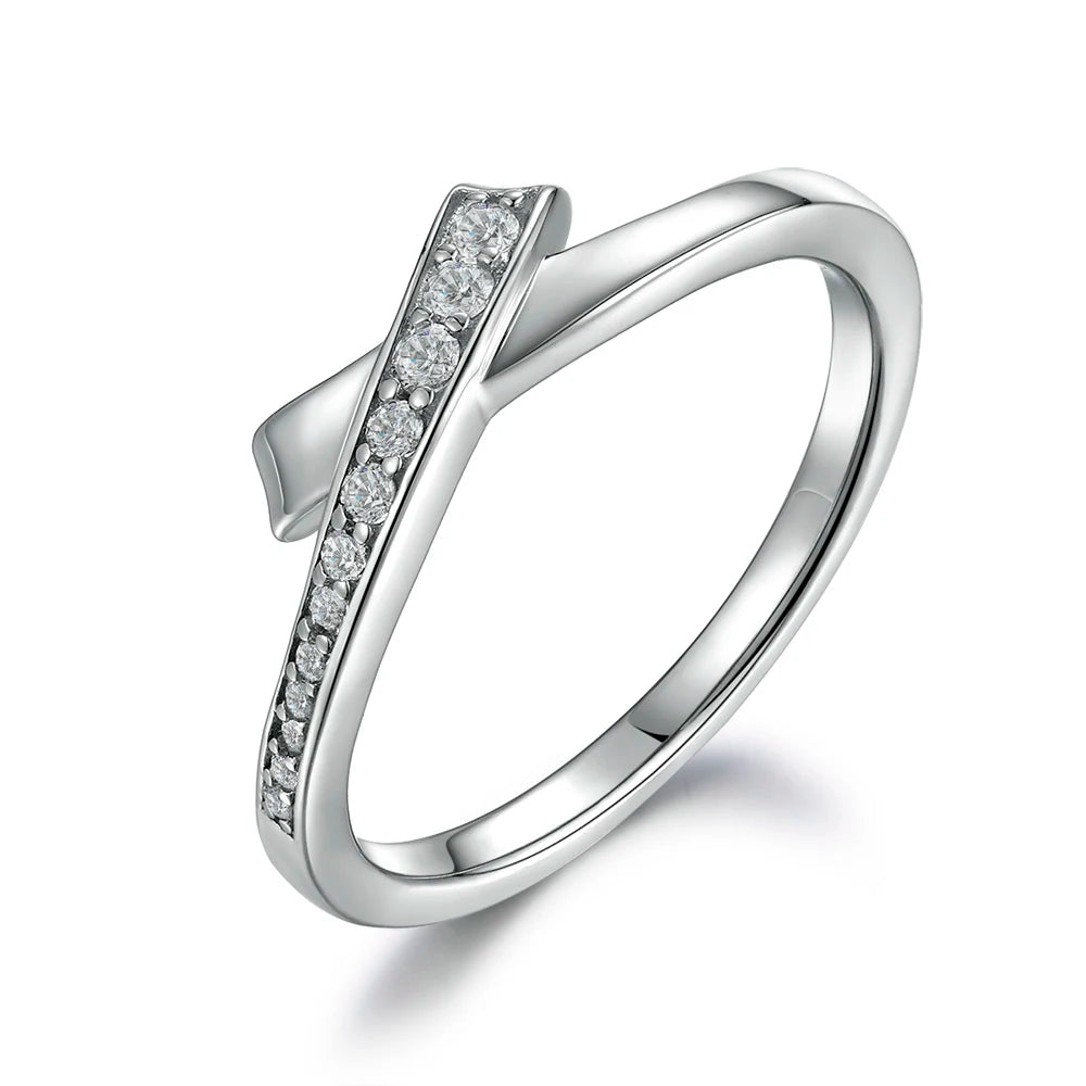 sterling silver jewelry - 925 White Gold Rings SLZ0008R-catalogue-6 front view