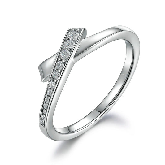 sterling silver jewelry - 925 White Gold Rings SLZ0008R-catalogue-6 front view