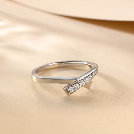 sterling silver jewelry - 925 White Gold Rings SLZ0008R-catalogue-6 open view