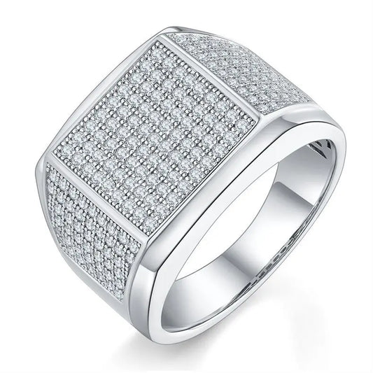 sterling silver jewelry - Silver Gold Ring SLM0069R-silver-6 front view