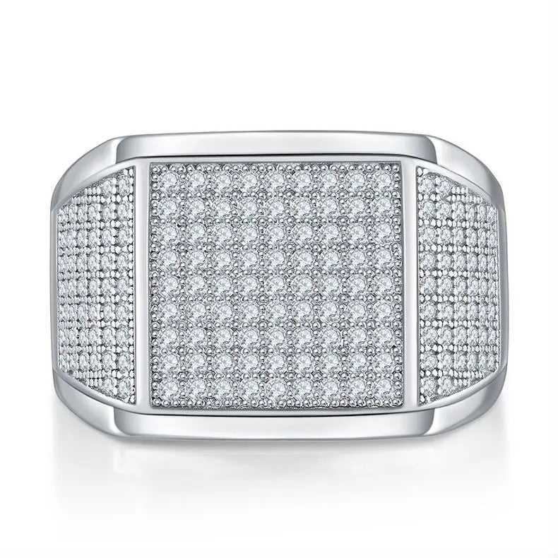 sterling silver jewelry - Silver Gold Ring SLM0069R-silver-6 open view