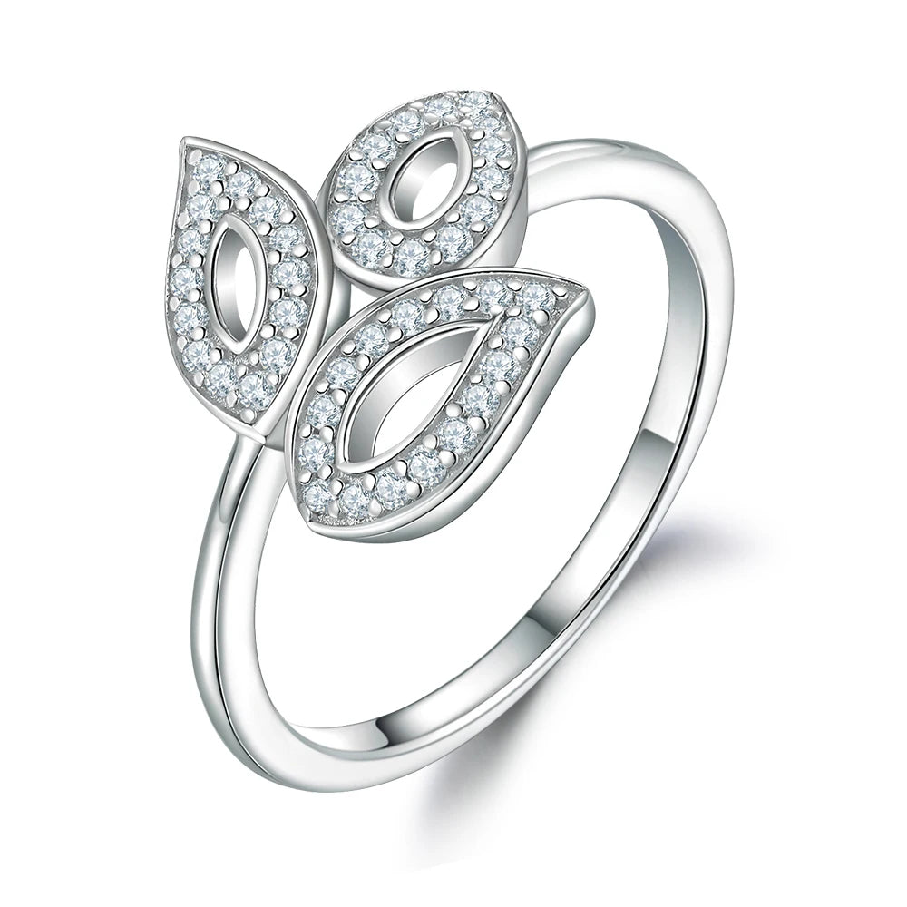 sterling silver jewelry - 925 Silver White Ring Rings SLZ0002R-catalogue-6 front view
