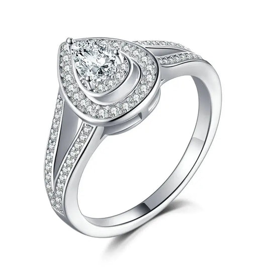 sterling silver jewelry - 925 White Gold Ring Rings SLZ0013R-catalogue-6 front view