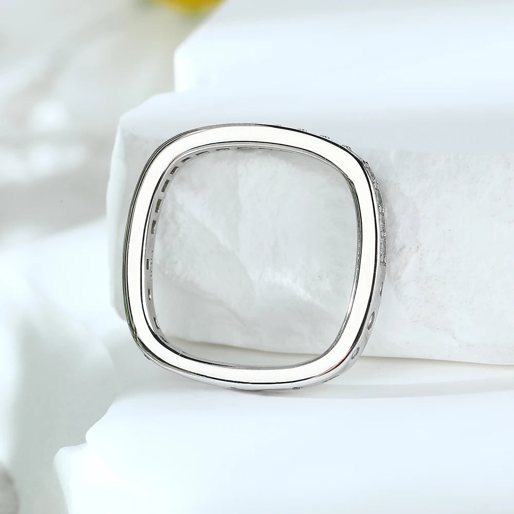 sterling silver jewelry - 925 White Gold Rings SLZ0004R-catalogue-6 side view