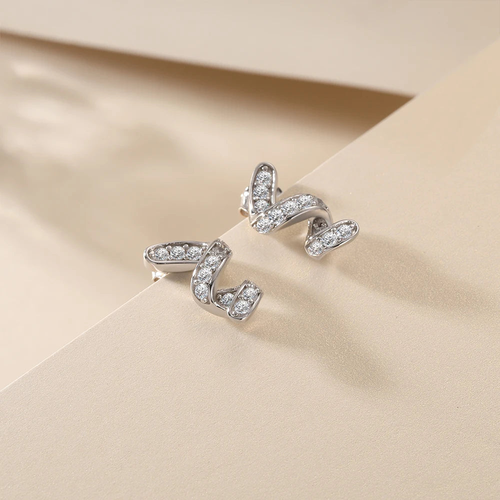 sterling silver jewelry - 925 Silver Earrings SLM0040E-silver earring studs detail view