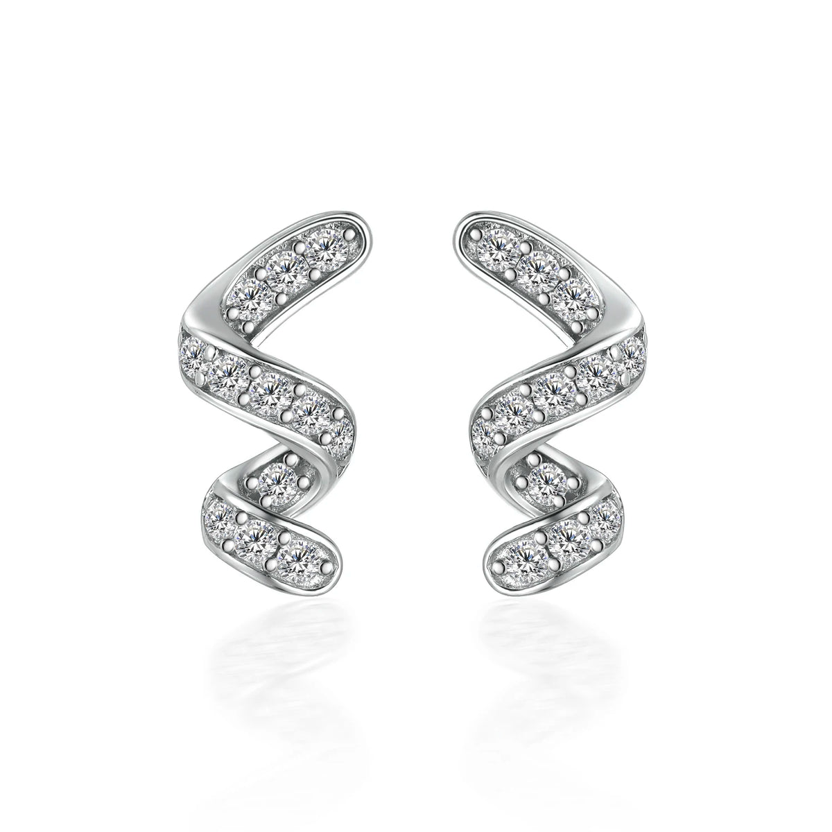 sterling silver jewelry - 925 Silver Earrings SLM0040E-silver earring studs front view