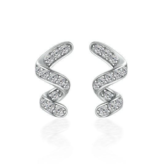 sterling silver jewelry - 925 Silver Earrings SLM0040E-silver earring studs front view