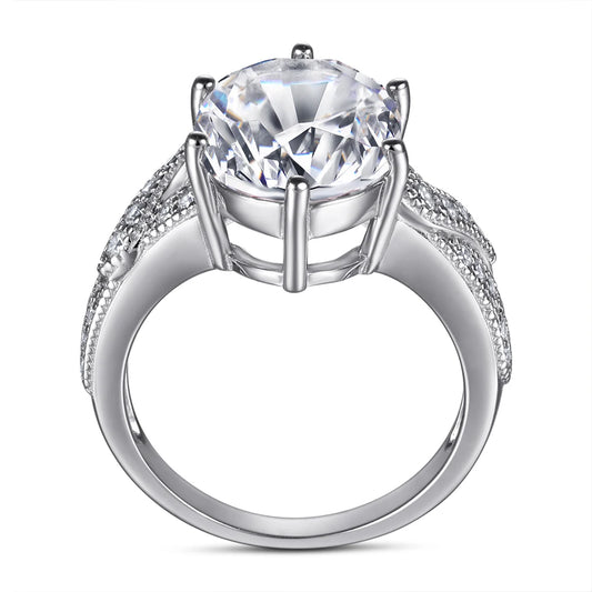 sterling silver jewelry - 10 Silver Rings SLZ0046R-Rhodium-6 open view