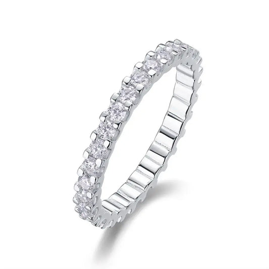 sterling silver jewelry - 925 Silver White Silver Jewelry SLM0118R-White-6 front view