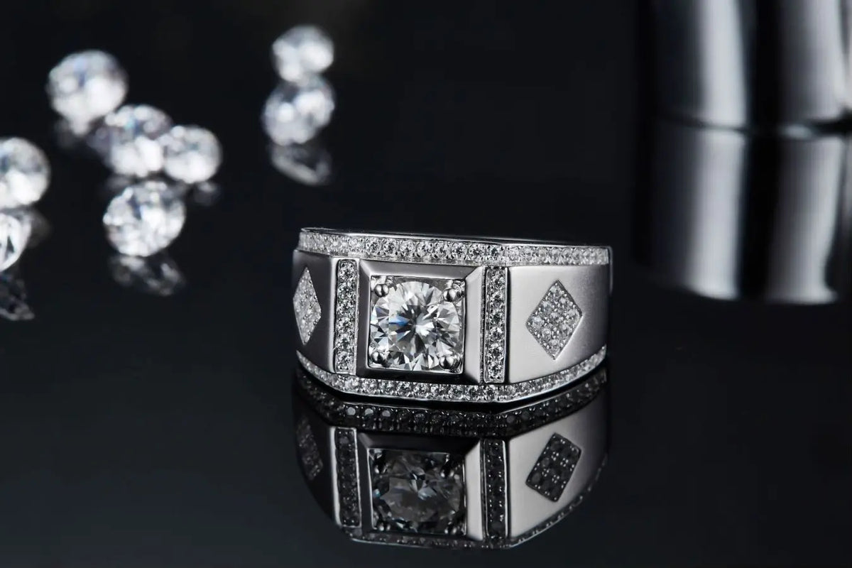 sterling silver jewelry - Silver Ring SLM0080R-White-6 product view 05