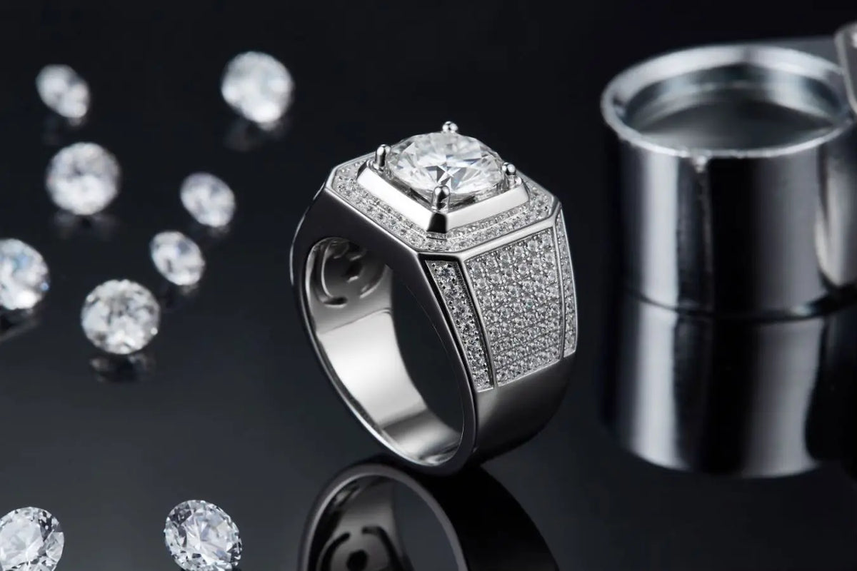 sterling silver jewelry - 925 Silver Gold Ring SLM0081R-White-6 product view 06