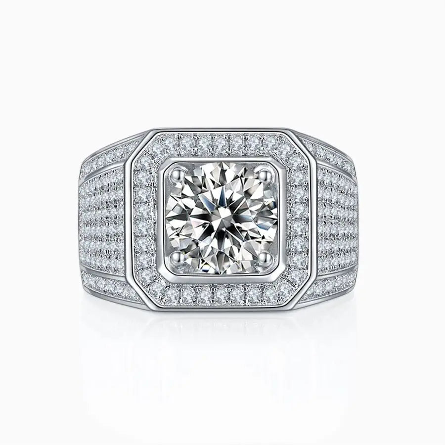 sterling silver jewelry - 925 Silver Gold Ring SLM0081R-White-6 side view