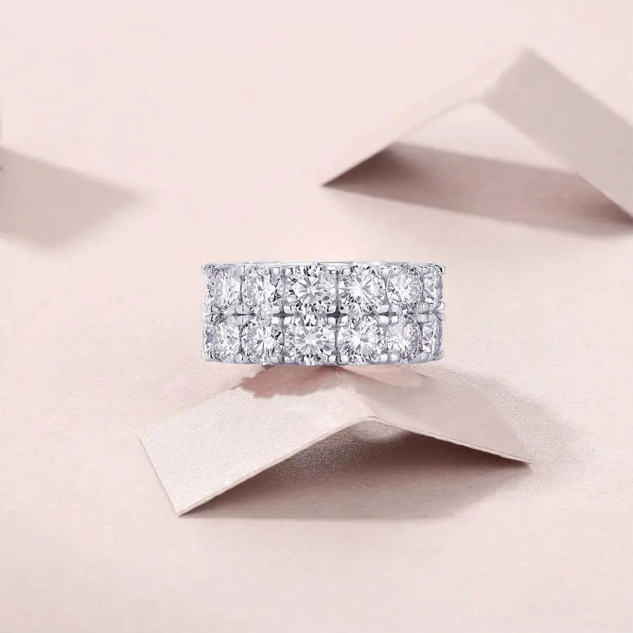 sterling silver jewelry - Silver White Ring SLM0096R-White-6 detail view