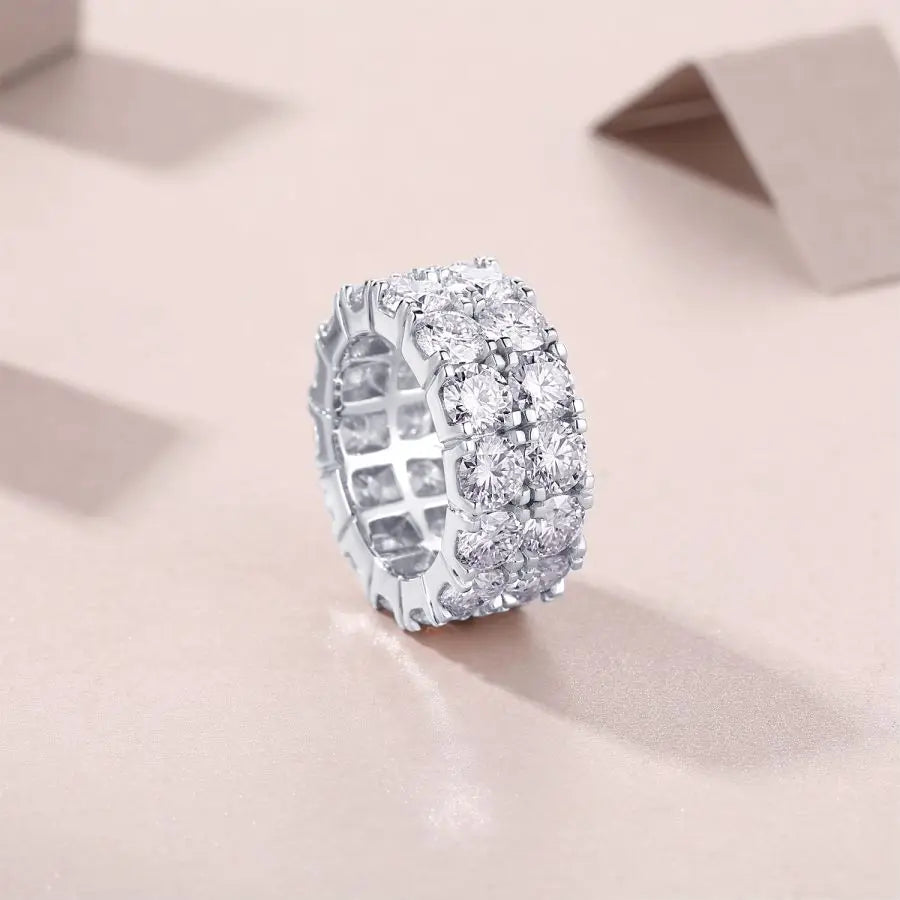 sterling silver jewelry - Silver White Ring SLM0096R-White-6 side view