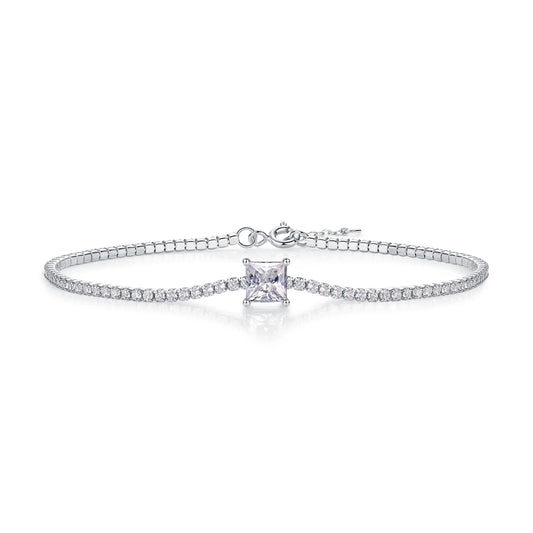 sterling silver jewelry - 925 Silver Bracelet SLM0064B-silver-16.5cm front view