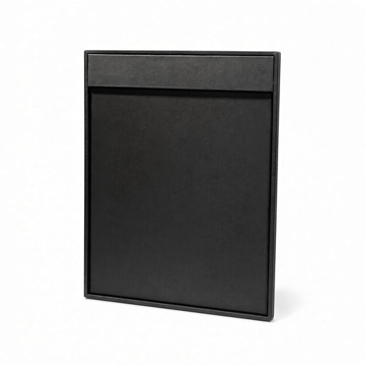 Black 14-position necklace display tray upright empty view