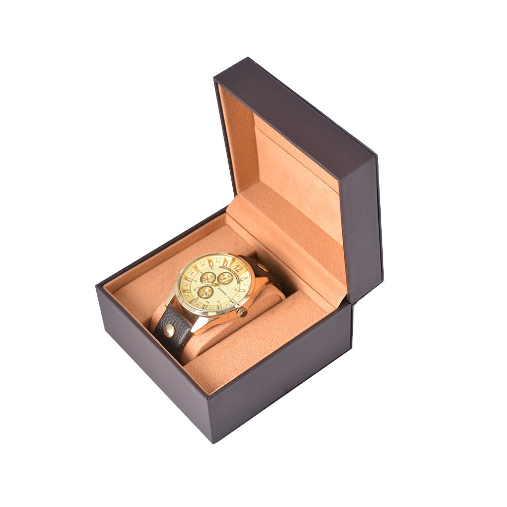 watch box - Brown Watch Box WB002-BR front view