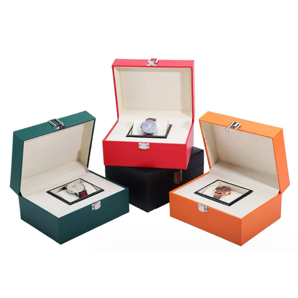 watch box - PU Leather Watch Box Display Watches C00613 front view