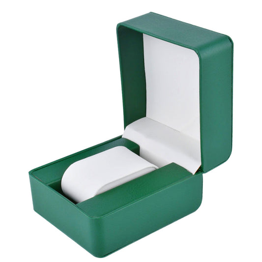 watch box - Green White Watch Display Box WB01-G W front view