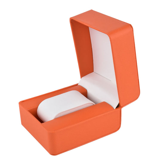 watch box - Orange White Watch Box WB01-O W front view