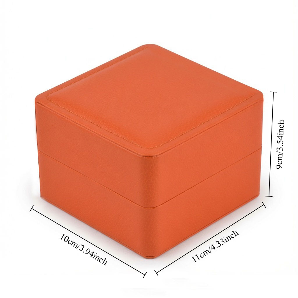 watch box - Orange White Watch Box WB01-O W open view
