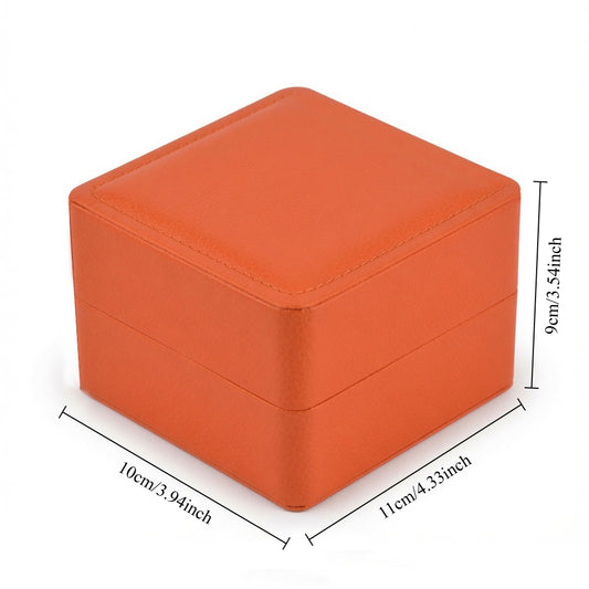 watch box - Orange White Watch Box WB01-O W open view
