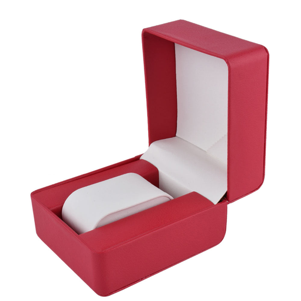 watch box - Red PU Leather Watch Box Boxes Holder WB01-R W side view