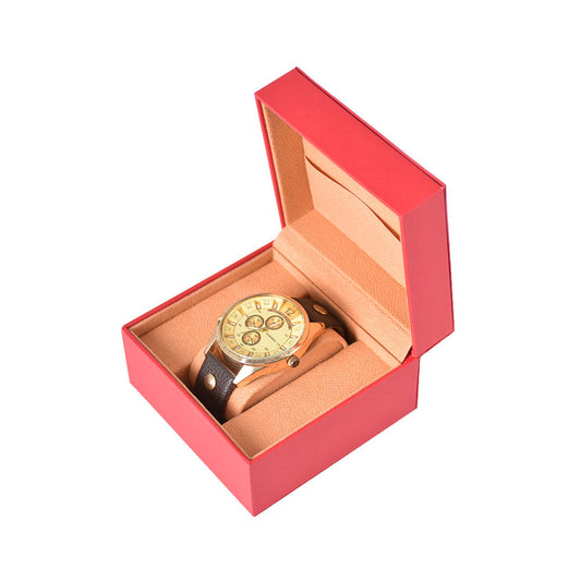 watch box - Red Watch Box WB002-R front view