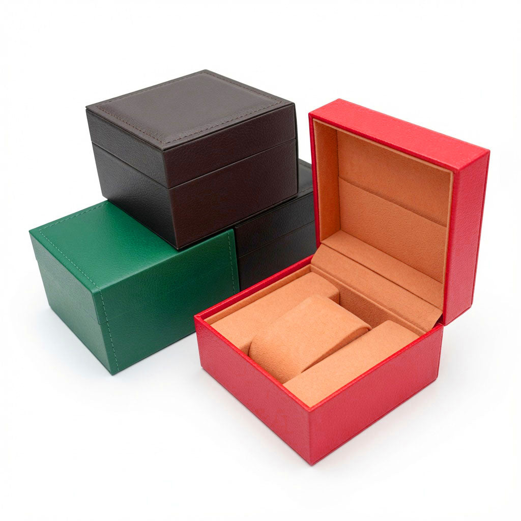 watch box - Red Watch Box WB002-R side view