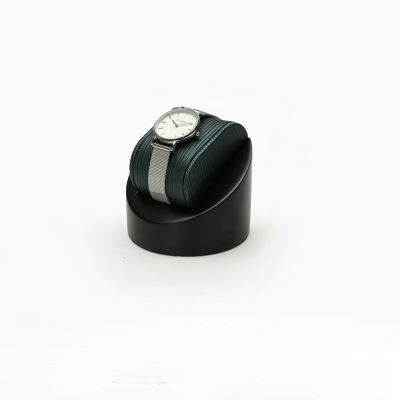 watch display - Black Leather Watch Display Stand Holder C02517 detail view