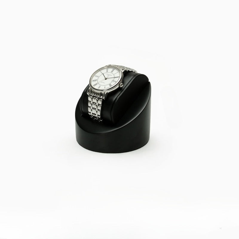 watch display - Black Leather Watch Display Stand Holder C02517 open view