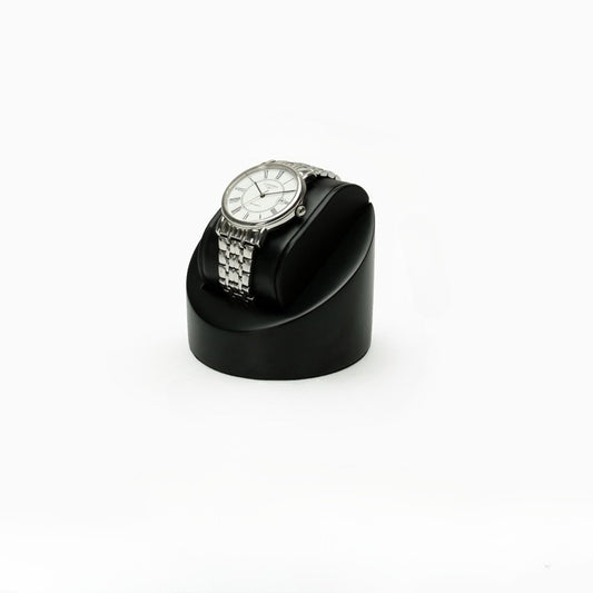 watch display - Black Leather Watch Display Stand Holder C02517 open view