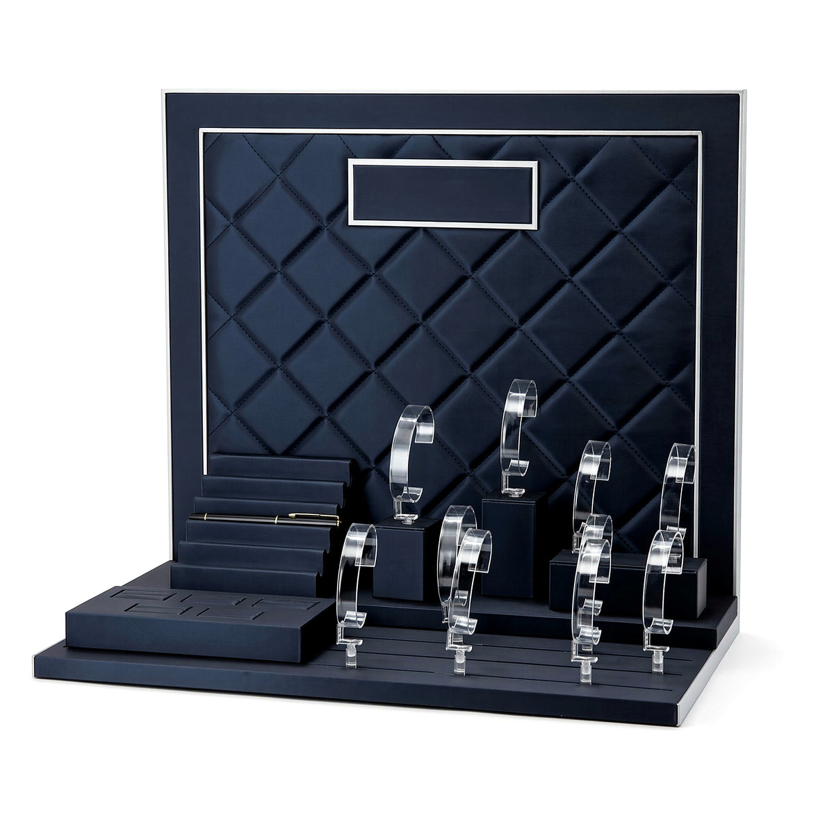 watch display - Custom Black Acrylic Watch Display Tray Collection CWD003 side view