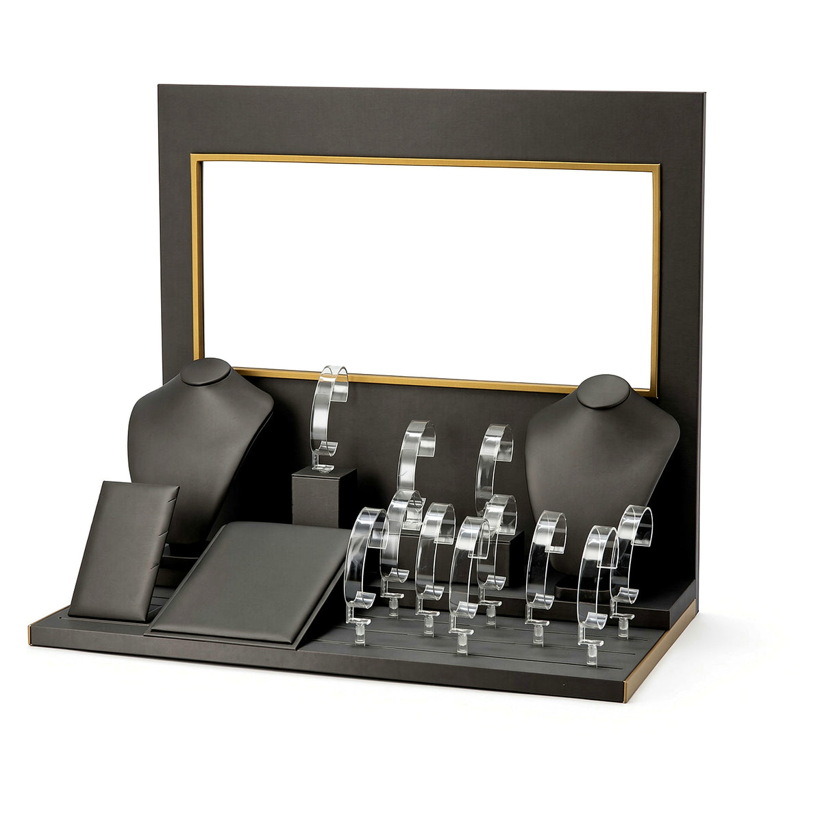 watch display - Custom Charcoal Bust and Watch Display Counter Set CWD023 side view