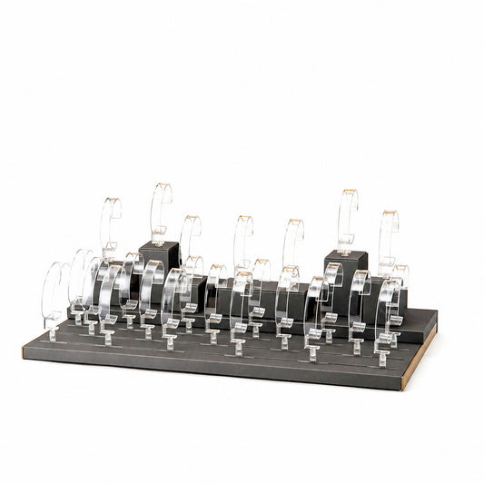 watch display - Custom Clear Multi-Row Watch Display Tray CWD004 front view