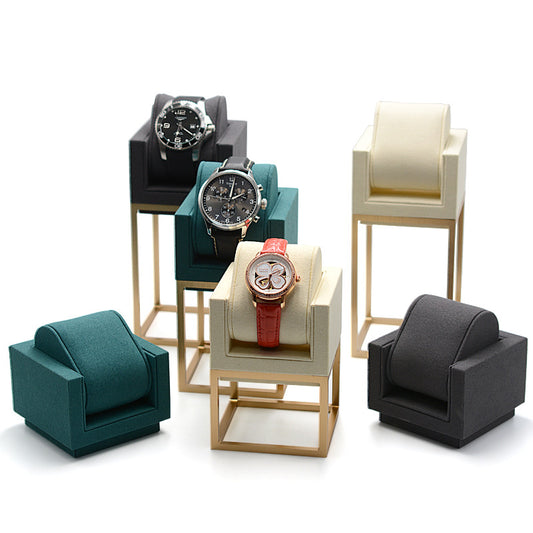 watch display - Custom Metal Watch Display Stands for Jewelry Showcases JB-CWDS-BEIGE-BASE front view