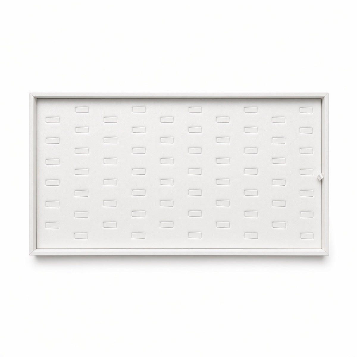 White 56-slot ring tray display front view