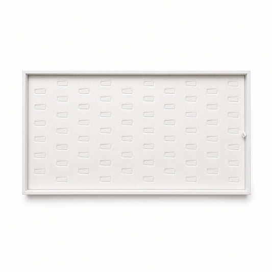 White 56-slot ring tray display front view