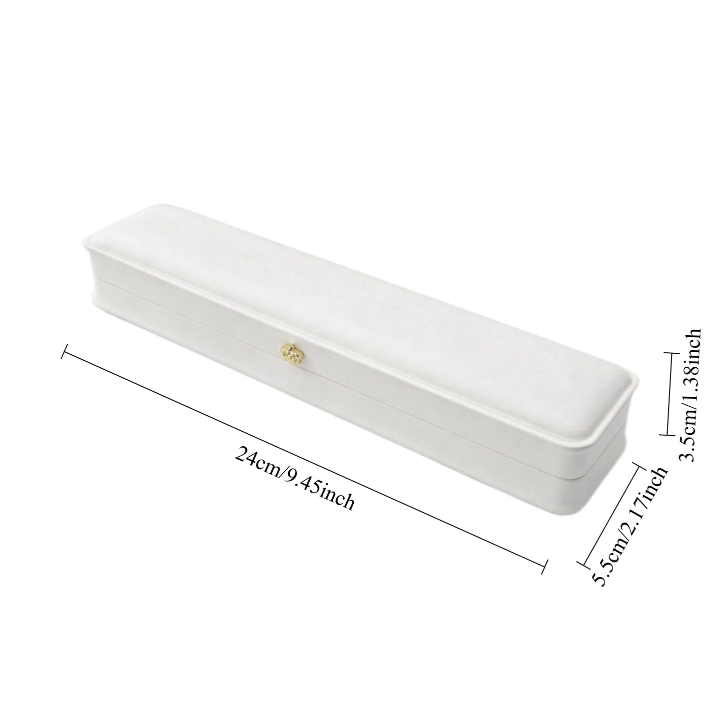 Jeweller Buy 12-pack white bracelet presentation cases with curved corners, hinged lids, and cushioned interiors.