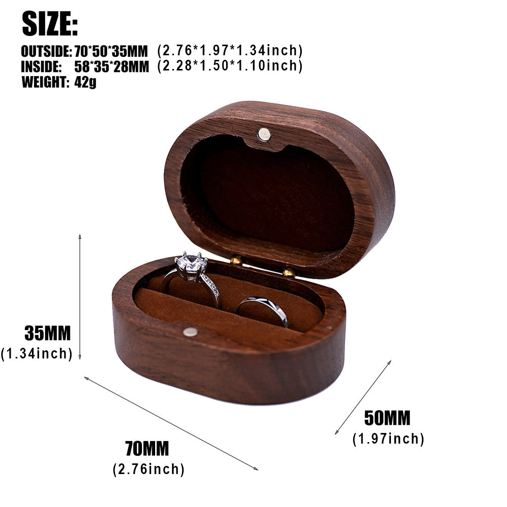 Oval Wooden Single Ring Box