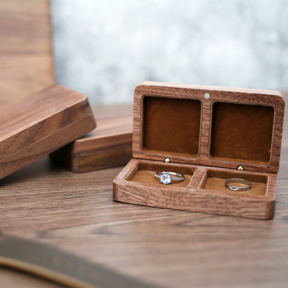 Rectangular Two-compartment Jewelry Wooden Box